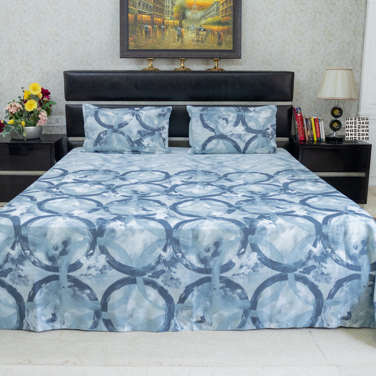 Tranquil Circle printed bedsheet