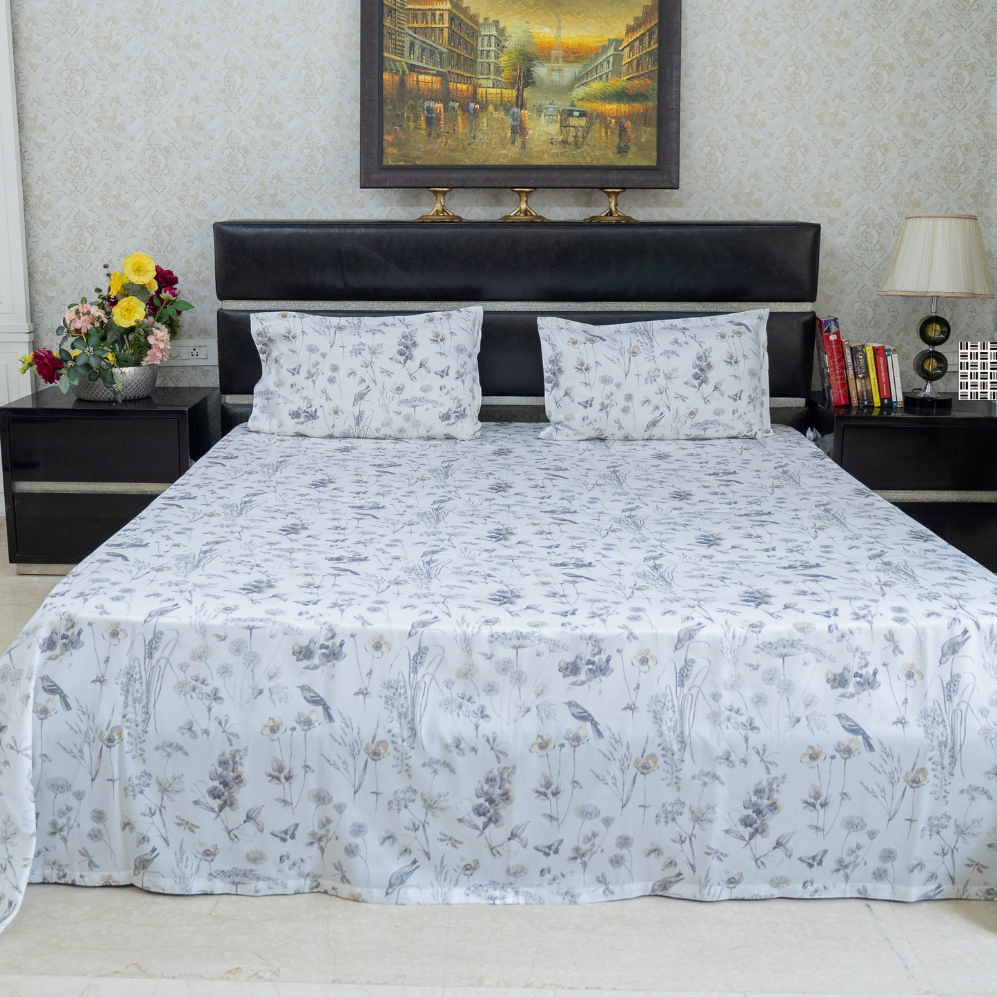 Meadow Whispers printed bedsheet