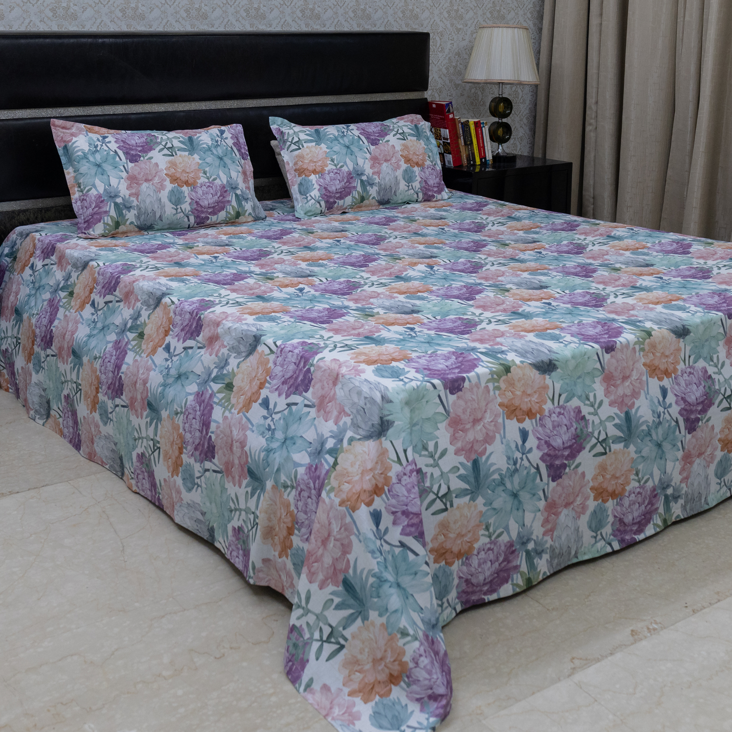 Blossom medley printed bedsheet