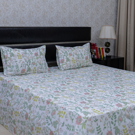 Leafy tapestry printed bedsheet