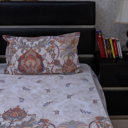 Crimson heritage printed bedsheet