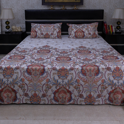 Crimson heritage printed bedsheet