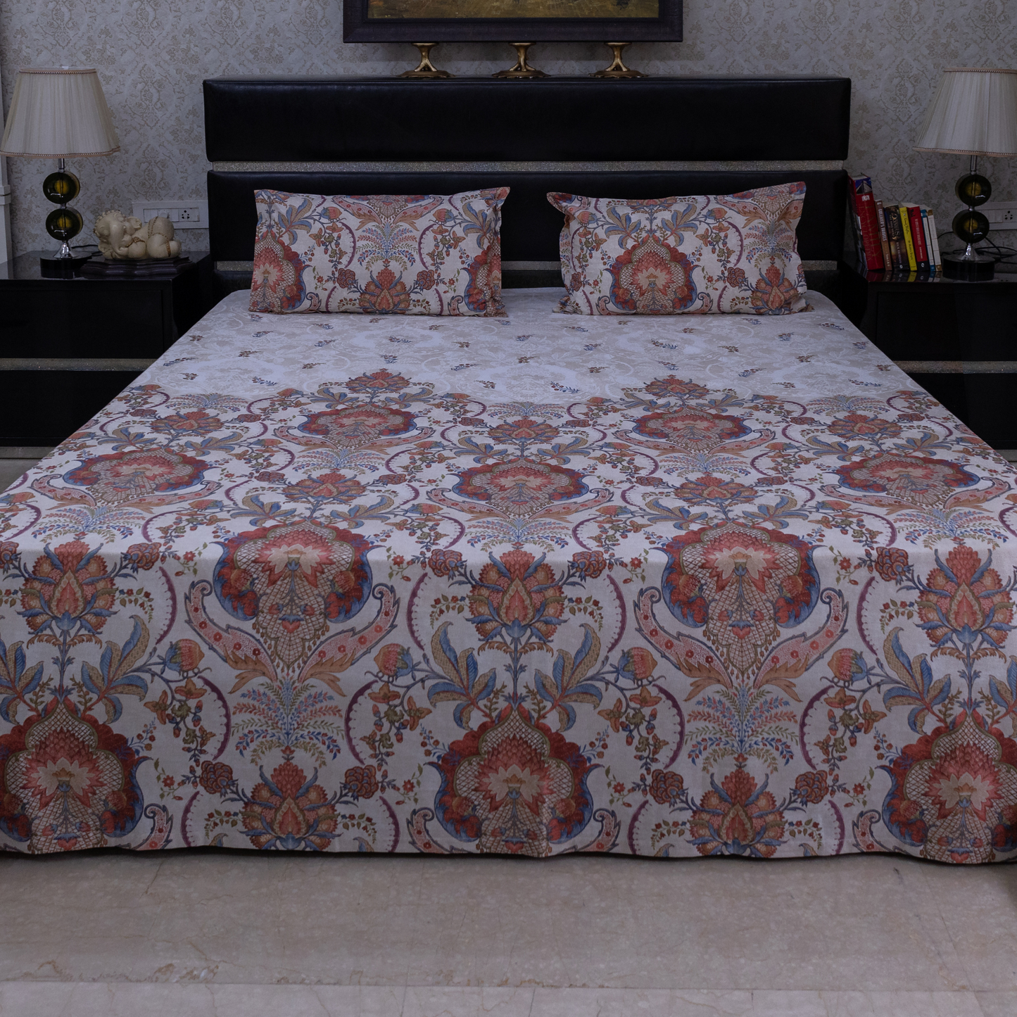 Vibrant bloom printed bedsheet