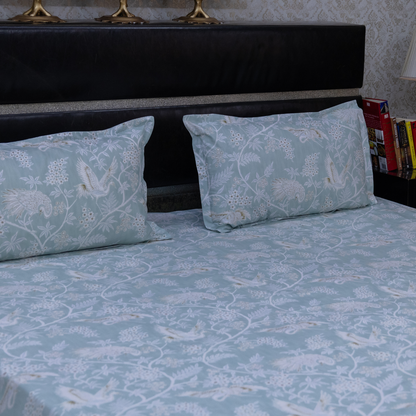 Aqua Breeze printed bedsheet