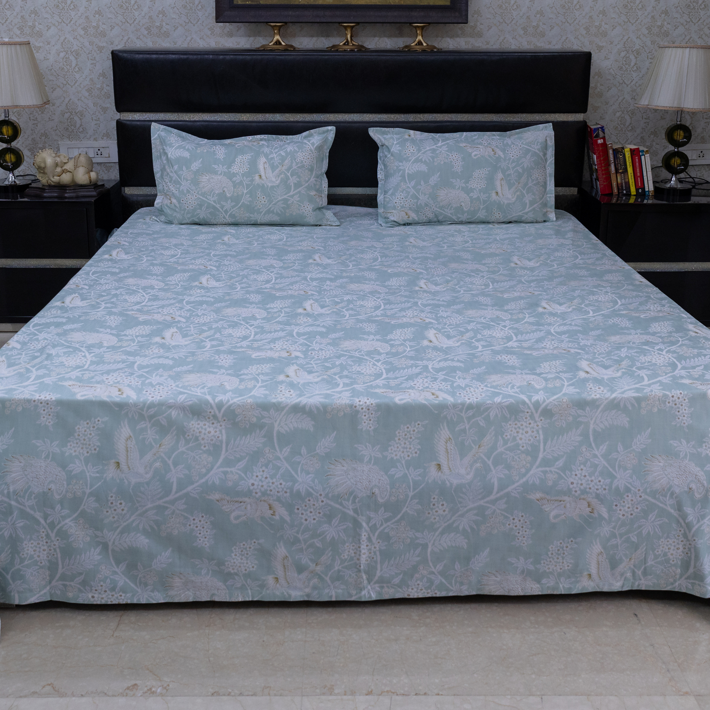 Aqua Breeze printed bedsheet