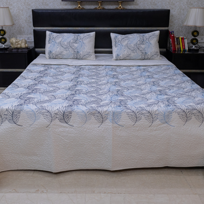 Verdant luxe bedcover blue