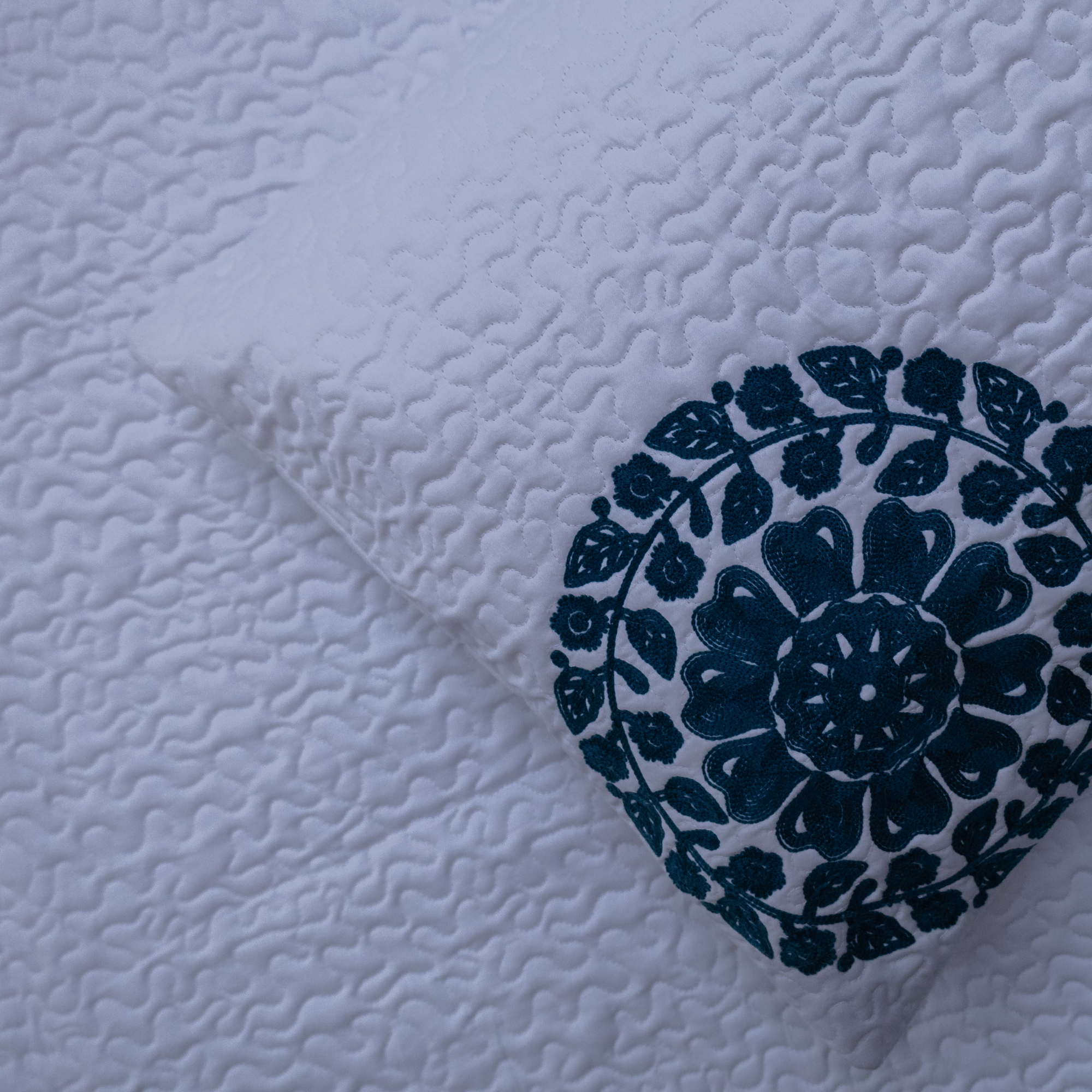 Celestial circle embroidery aqua