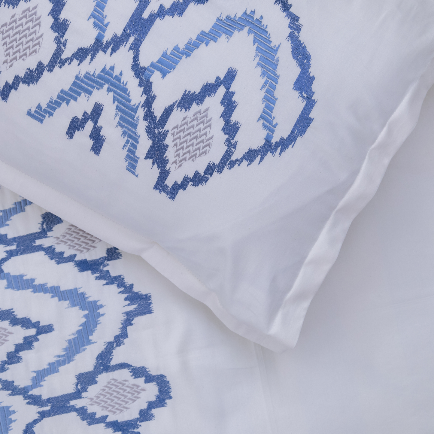 Azure bliss embroidered bedsheet