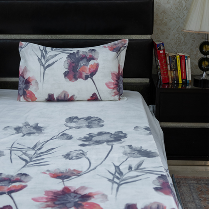 Misty Blooms printed bedsheet