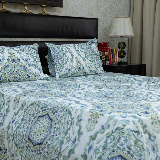 Emerald Geometry printed Bedsheet