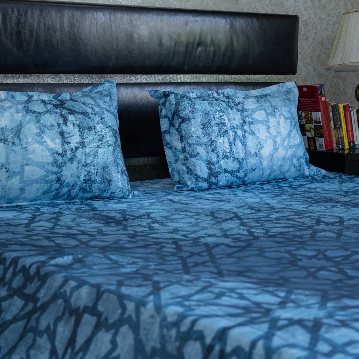 Azure escape printed bedsheet