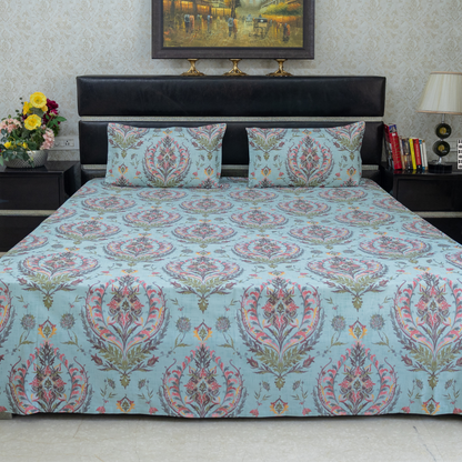 Aqua Mirage printed bedsheet